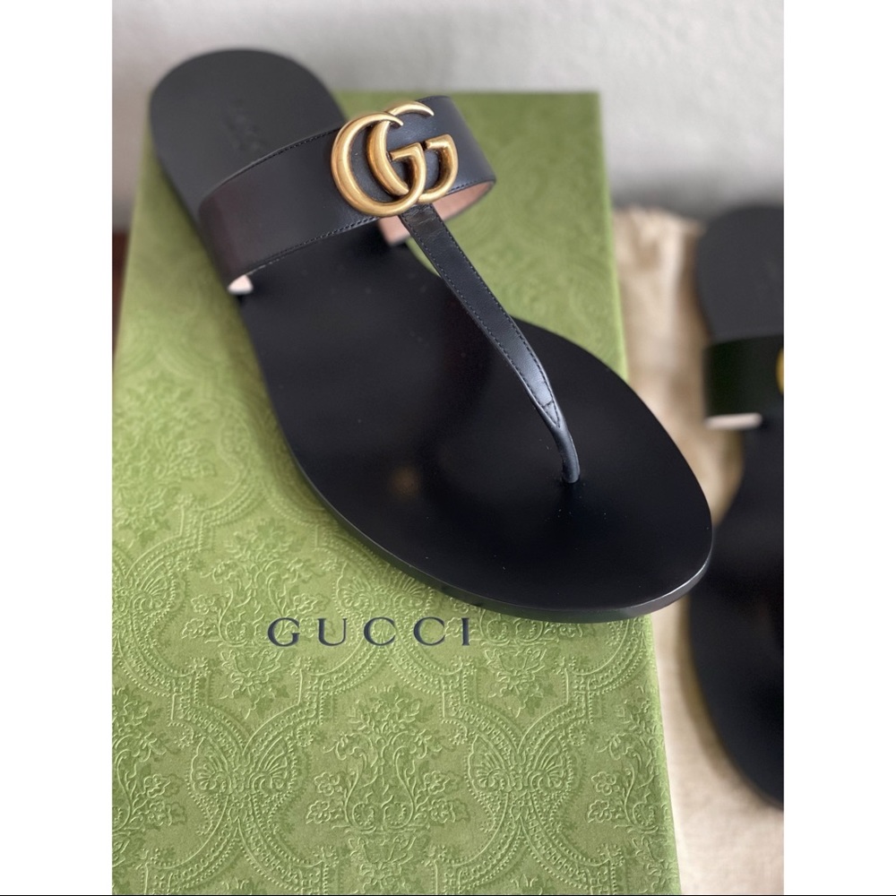 (NEW) Gucci Lifford Nero Marmont Sandal